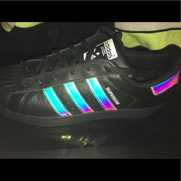 black holographic adidas